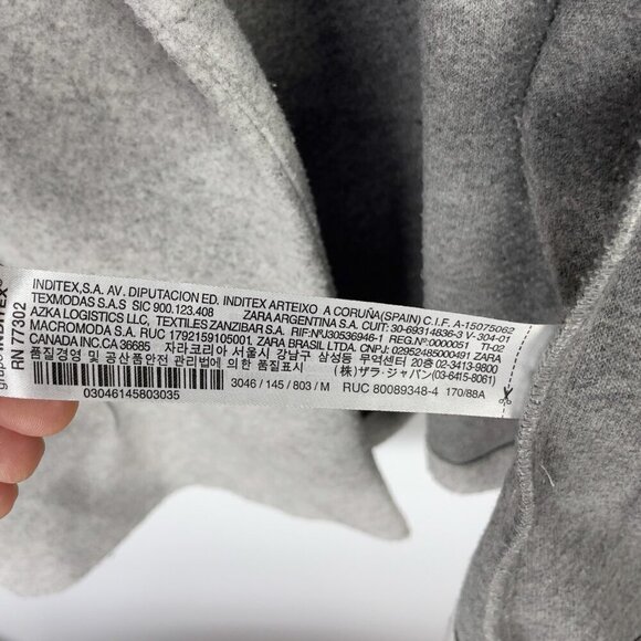 ZARA Menswear’s Belted Spring Oversized Lapel Collar Gray Blazer Coat‎ Size M - Picture 10 of 10